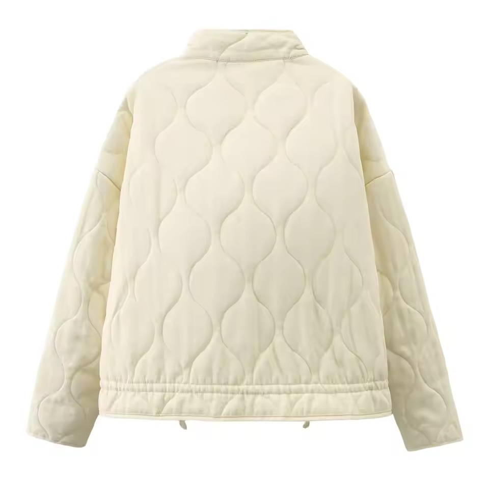 Soft Oversized Quilted Jacket with Zipper