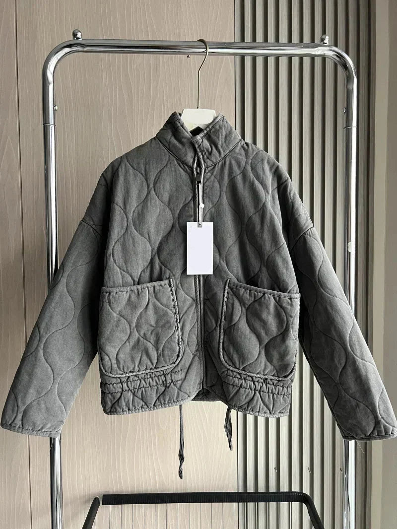 Soft Oversized Quilted Jacket with Zipper