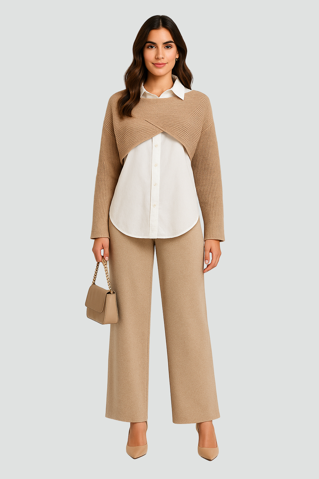 Stylish 3-Piece Set for Women with Oversized Trousers