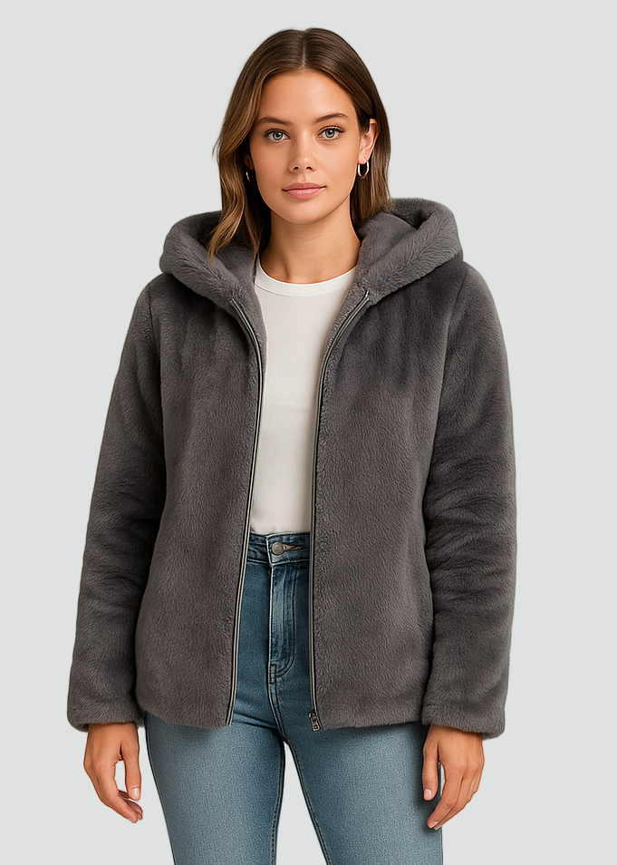Warm Soft Women’s Teddy Fleece Jacket with Hood