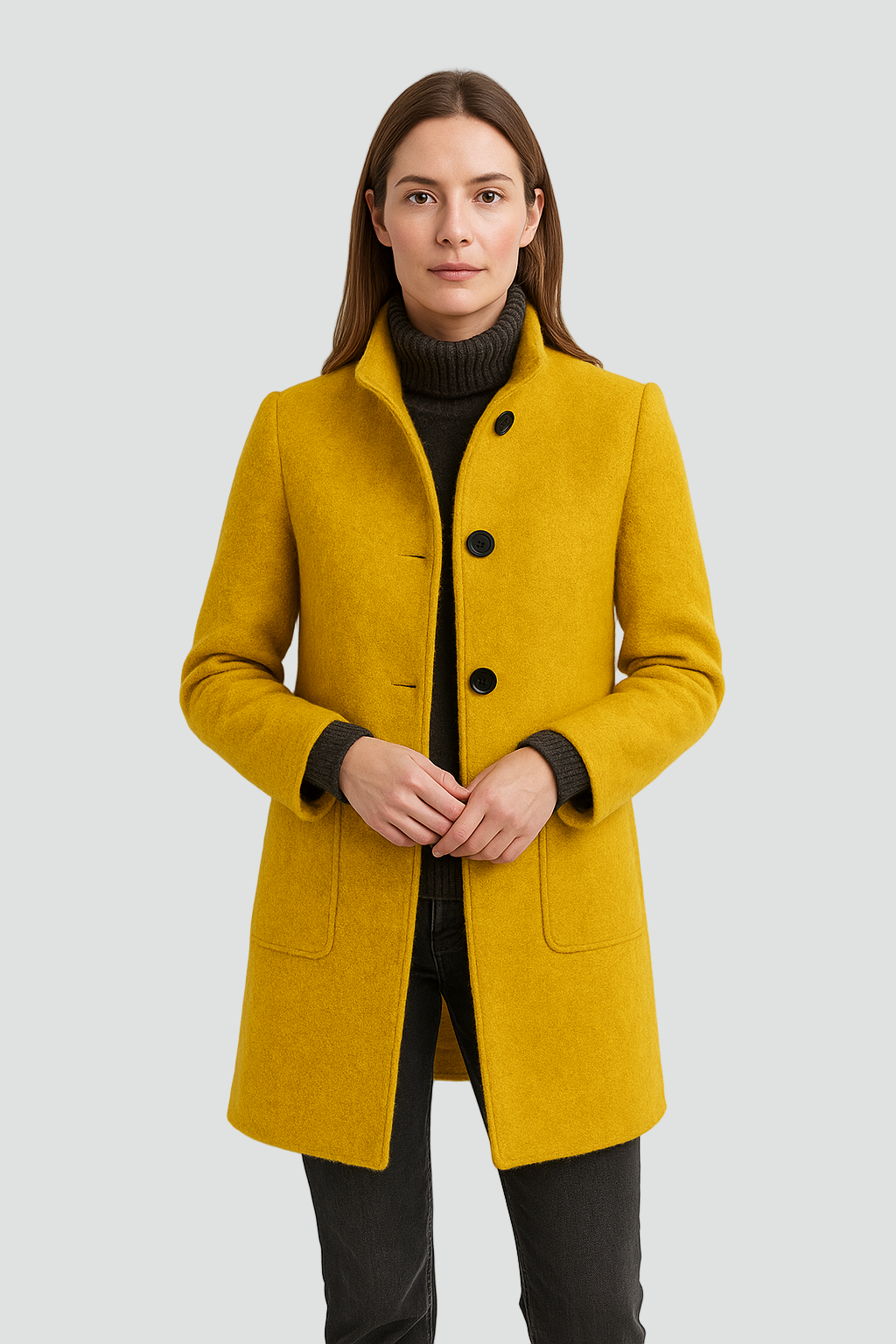 Padded Women’s Winter Coat with Button Closure