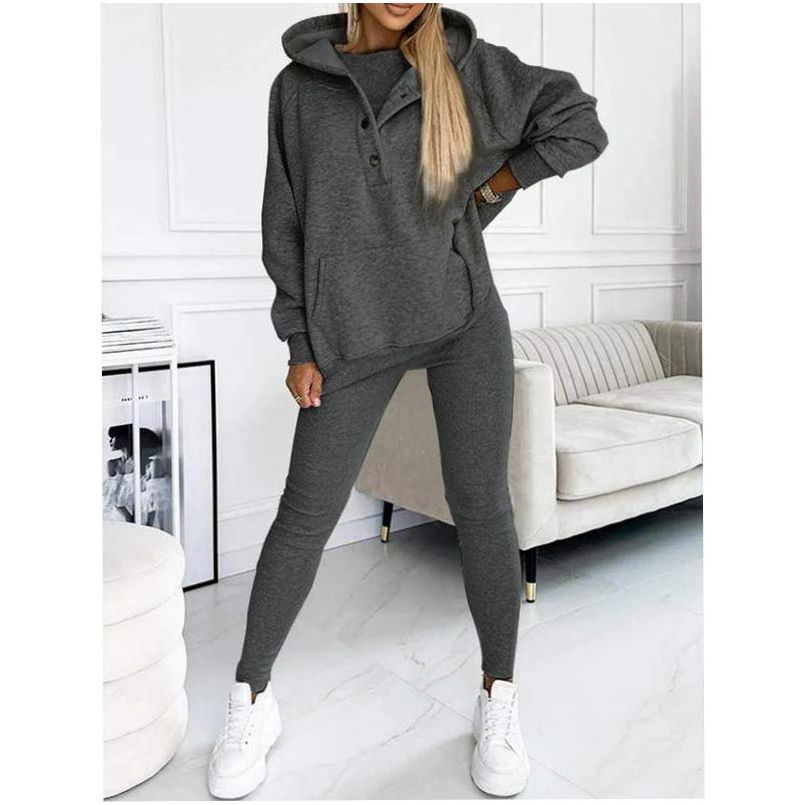 Oversized Women’s 3-Piece Loungewear Set with Hoodie