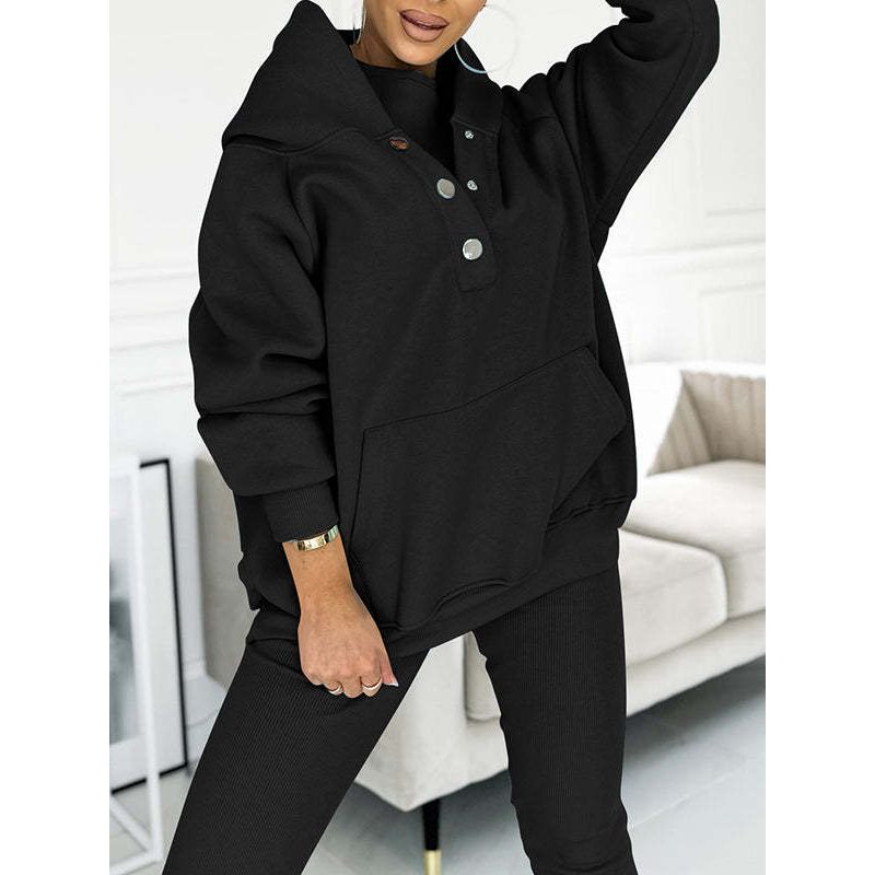 Oversized Women’s 3-Piece Loungewear Set with Hoodie