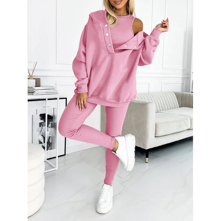 Oversized Women’s 3-Piece Loungewear Set with Hoodie