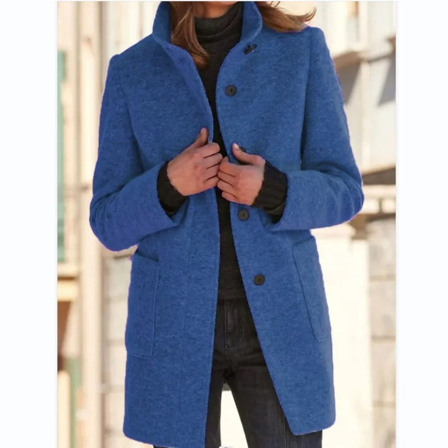 Padded Women’s Winter Coat with Button Closure