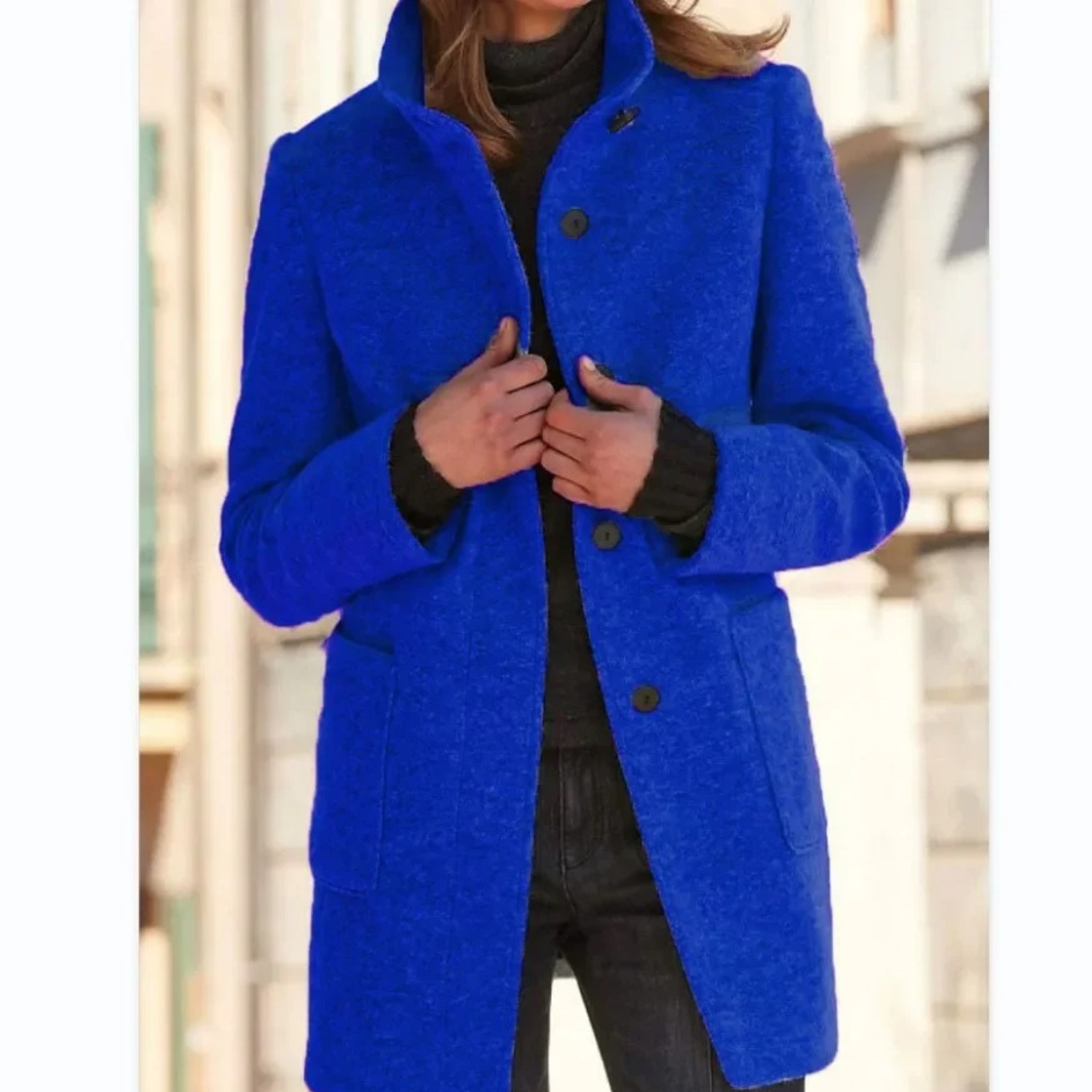 Padded Women’s Winter Coat with Button Closure