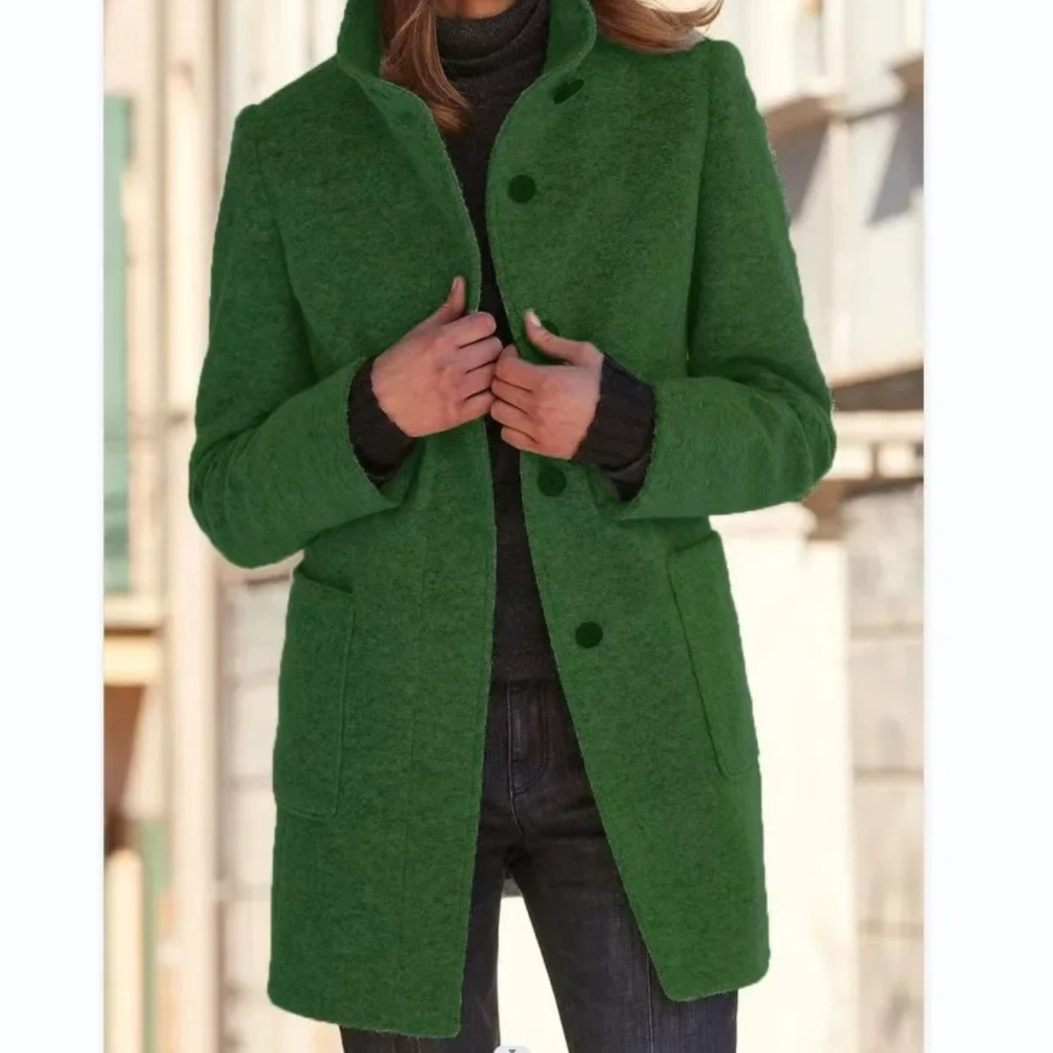 Padded Women’s Winter Coat with Button Closure