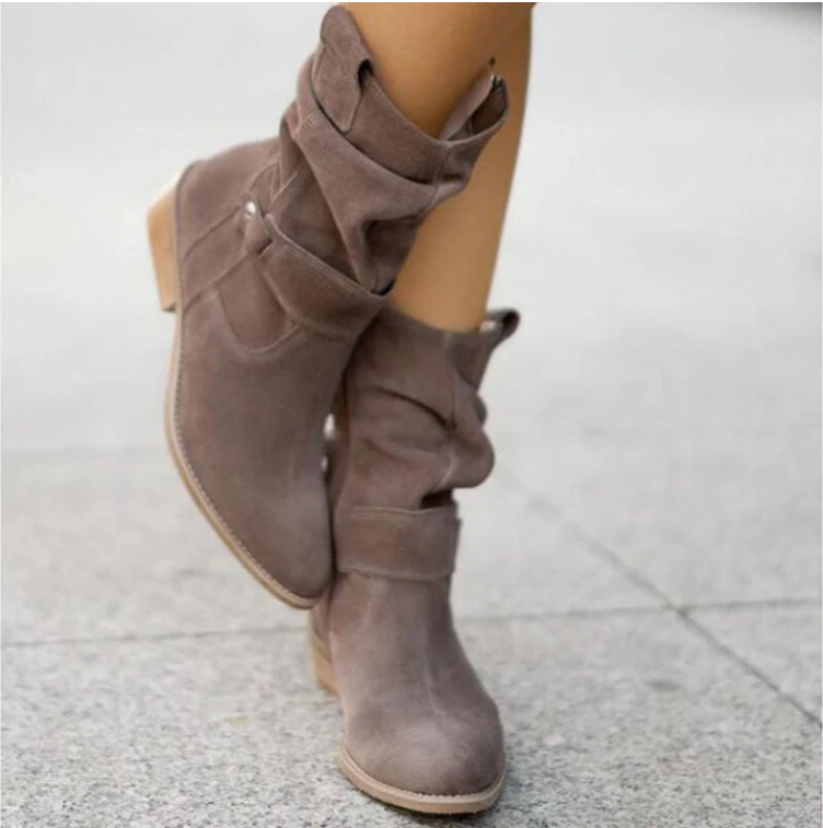 Luxurious Women’s Suede Ankle Boots with Side Zipper