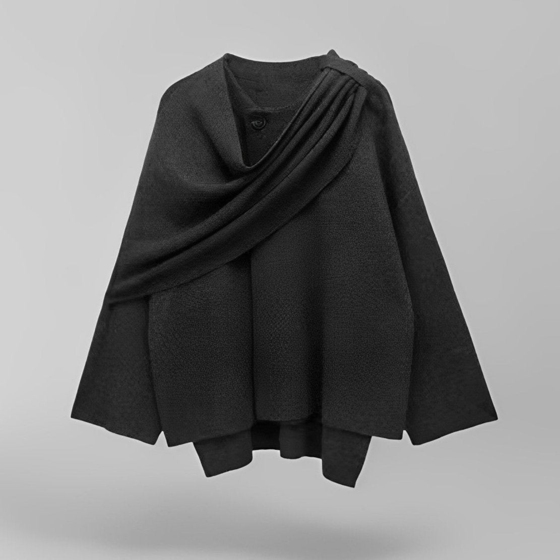 Stylish Elegant Women’s Cape Coat with Wide Sleeves