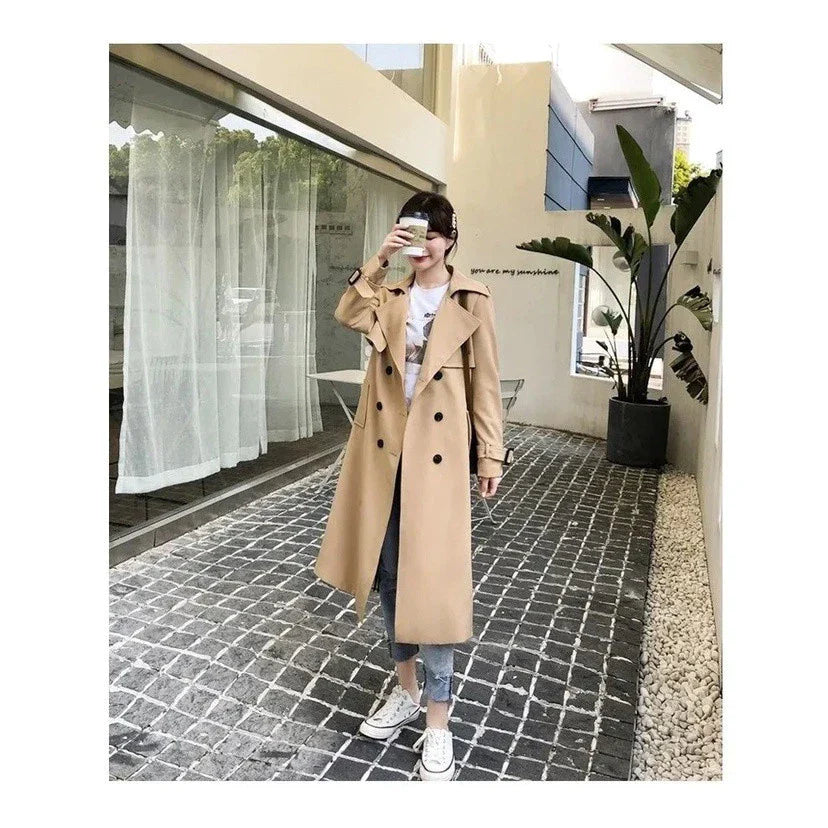 Waterproof Women’s Long Trench Coat with Belt