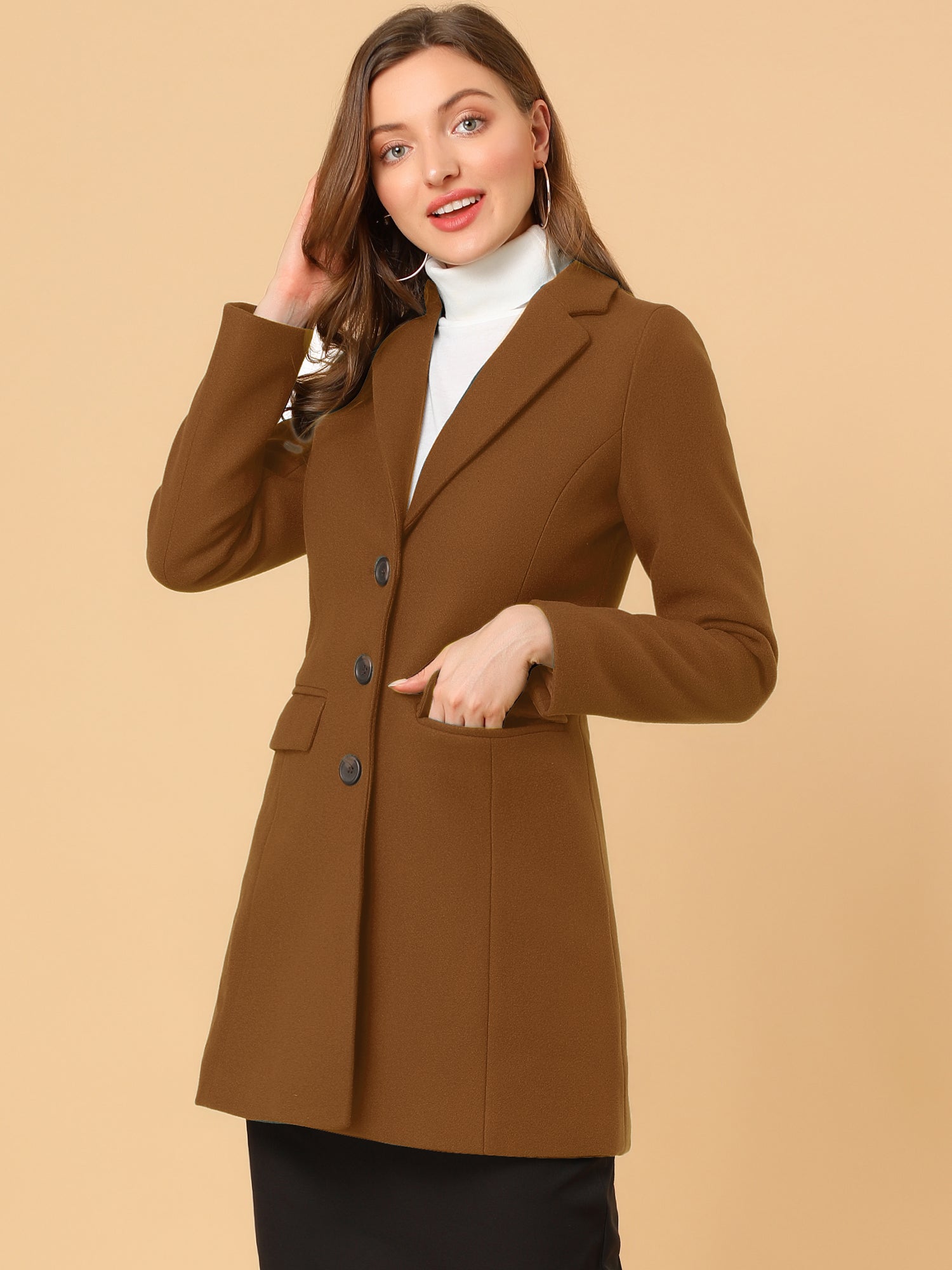 Soft Women’s Winter Coat with Lapel Collar