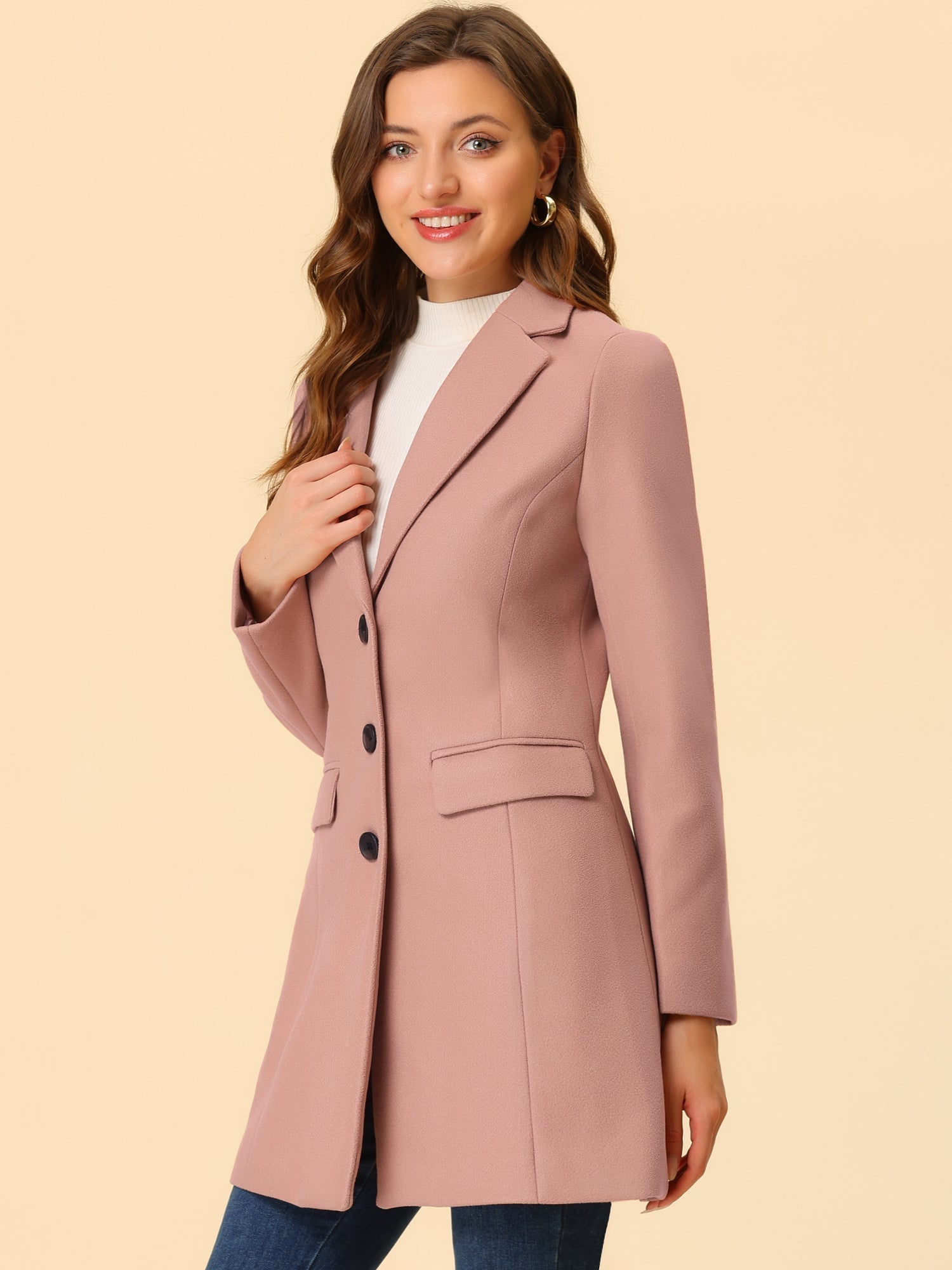 Soft Women’s Winter Coat with Lapel Collar