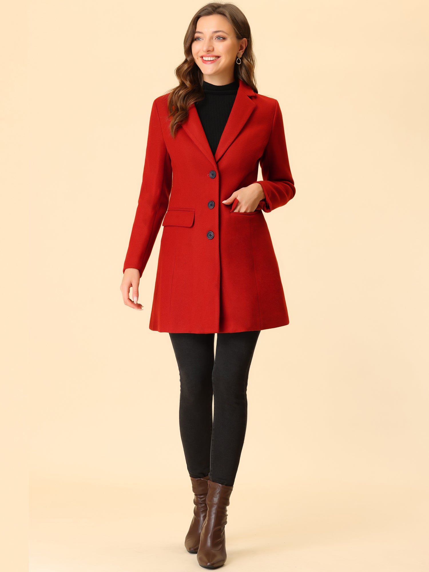 Soft Women’s Winter Coat with Lapel Collar